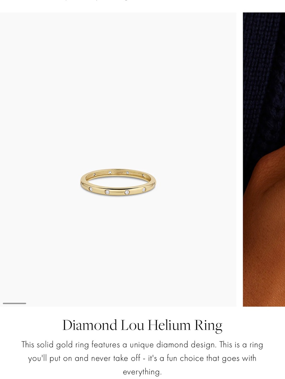 Gorjana Diamond Lou Helium Ring Size 7